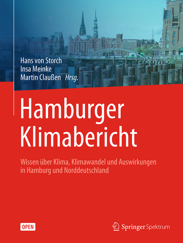 Cover Hamburg climate report. Knowledge about climate, climate change and impacts in Hamburg and Northern Germany. Ed.: Storch, Meinke, Claußen